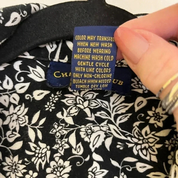 Charter club women’s size, S petite white and black denim jacket, long sleeve - Picture 2 of 4